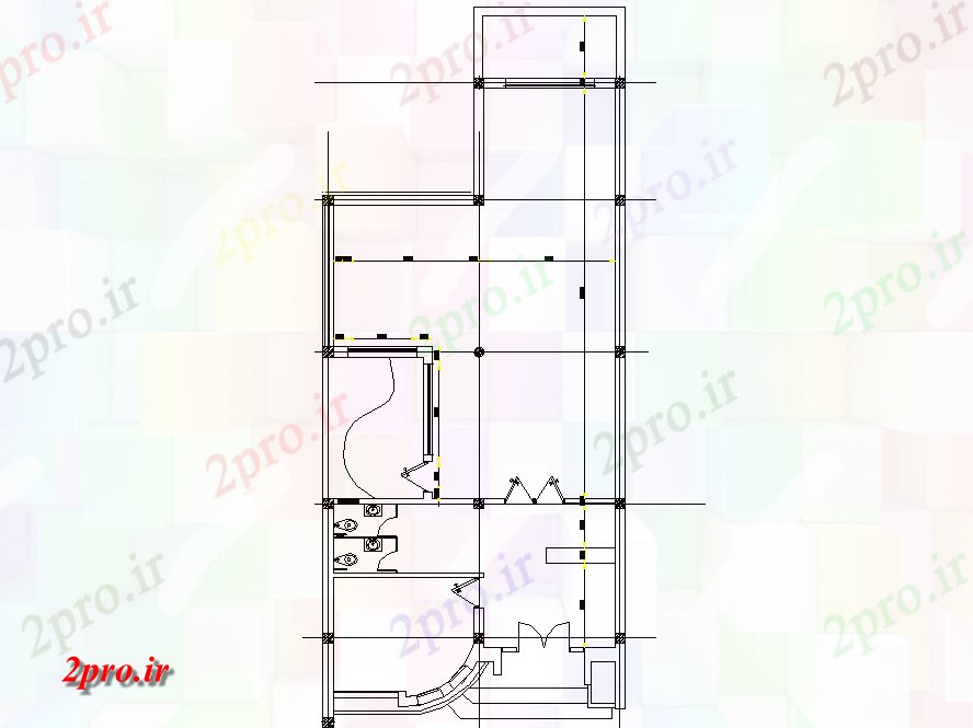 دانلود نقشه مسکونی ، ویلایی ، آپارتمان طرحی خانه خط طرح 9 در 19 متر (کد76425)