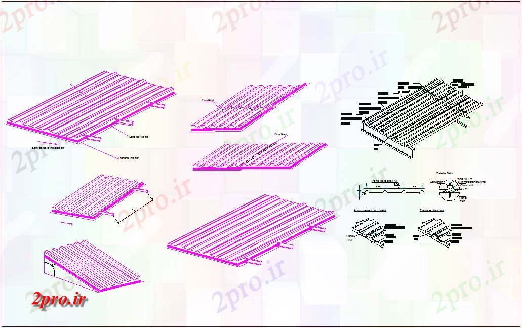 دانلود نقشه جزئیات ساختار  جدول با ساختار فولاد    (کد76464)