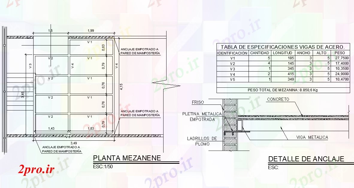 دانلود نقشه جزئیات ساخت و ساز لنگر تقویت  طرحی جزئیات (کد76506)