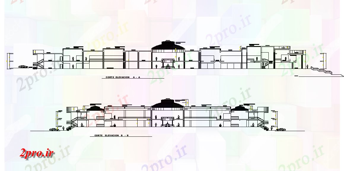 دانلود نقشه مسکونی ، ویلایی ، آپارتمان بخش طرحی بازار چیدمان 120 در 145 متر (کد76529)