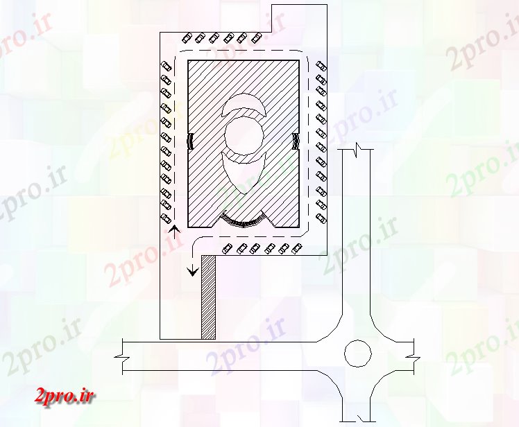 دانلود نقشه ساختمان اداری - تجاری - صنعتی پارکینگ پلان زیرزمین جزئیات (کد76671)