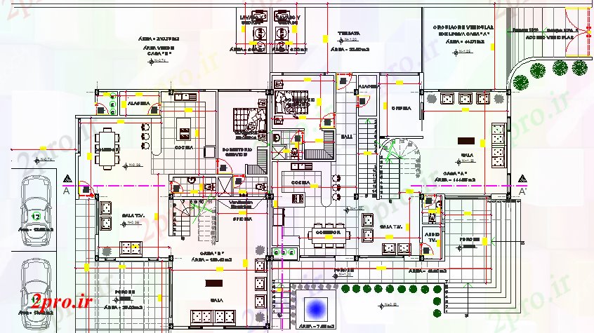 دانلود نقشه خانه های کوچک ، نگهبانی ، سازمانی - طرحی معماری جزئیات طرحی یک خانواده  ویلا  (کد76686)