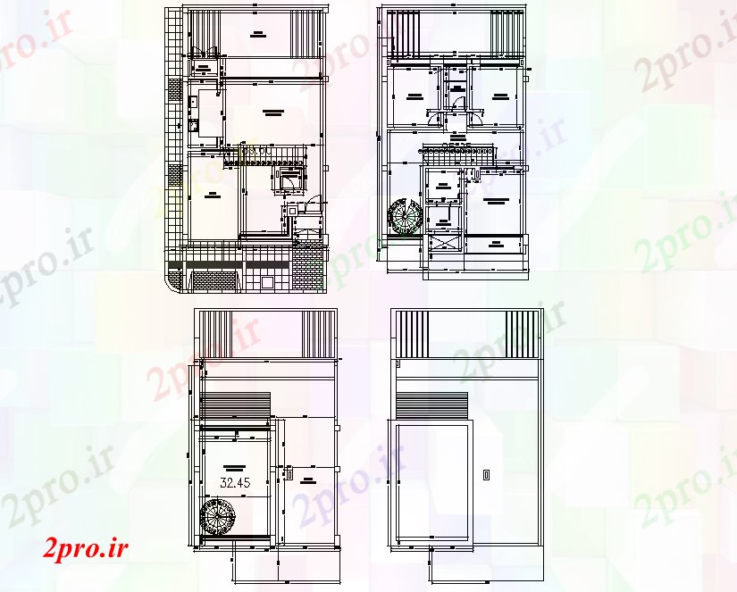 دانلود نقشه مسکونی ، ویلایی ، آپارتمان معمار خانه و برنامه ریزی 16 در 25 متر (کد76703)