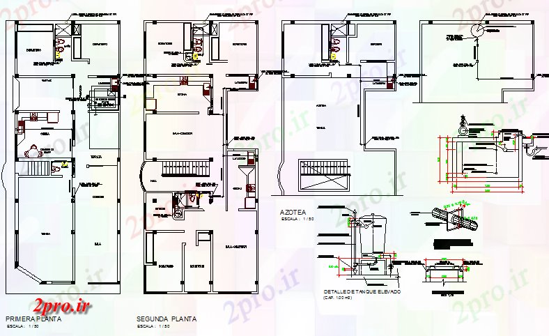 دانلود نقشه مسکونی ، ویلایی ، آپارتمان سه کفپوش پروژه معماری خانه 9 در 21 متر (کد76763)