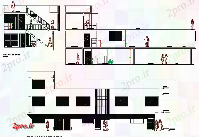 دانلود نقشه مسکونی  ، ویلایی ، آپارتمان  نما چند سطح خانه و جزئیات مقطعی (کد76764)