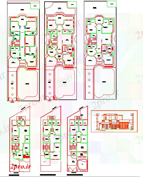دانلود نقشه خانه های کوچک ، نگهبانی ، سازمانی - ویلا طراحی 14 در 24 متر (کد76776)