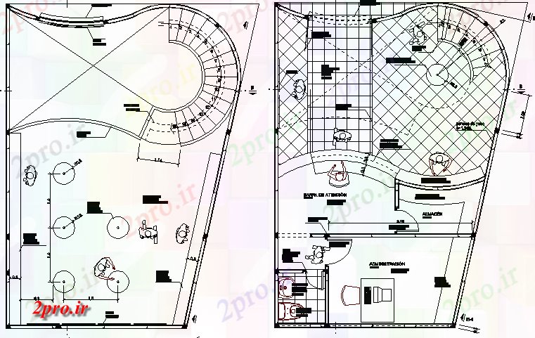 دانلود نقشه نمایشگاه ; فروشگاه - مرکز خرید باشگاه ویدئو طرحی معماری جزئیات (کد76815)