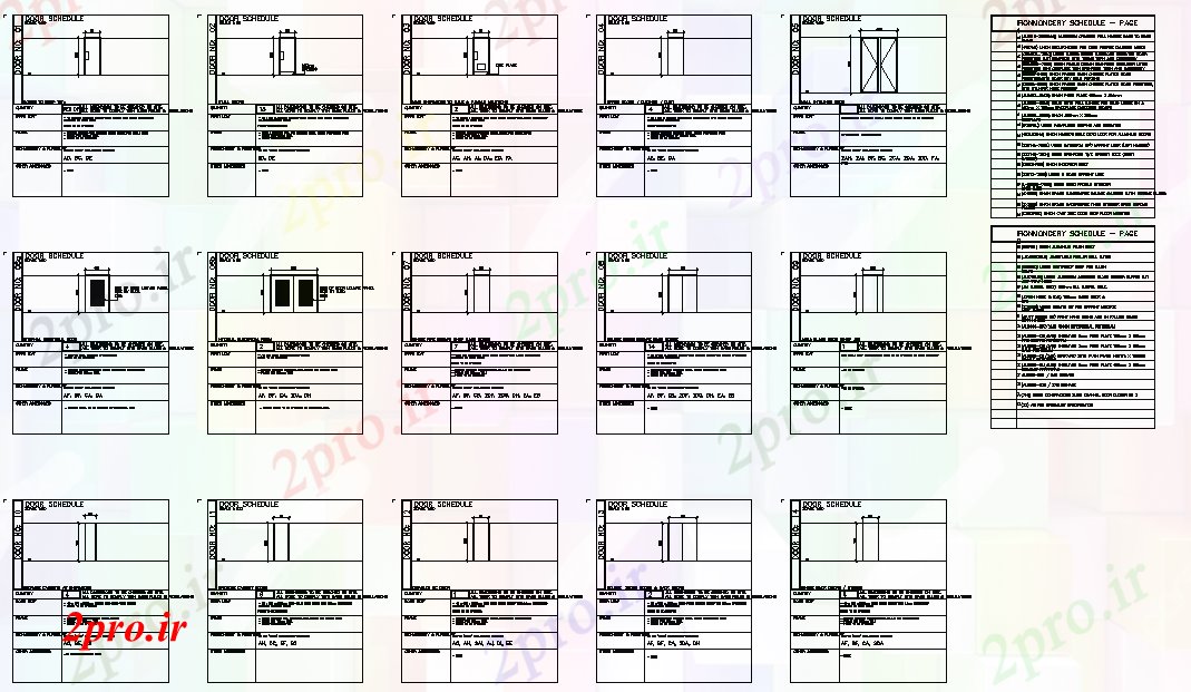 دانلود نقشه جزئیات طراحی در و پنجره  طراحی درب با بخش و  جزئیات (کد76847)