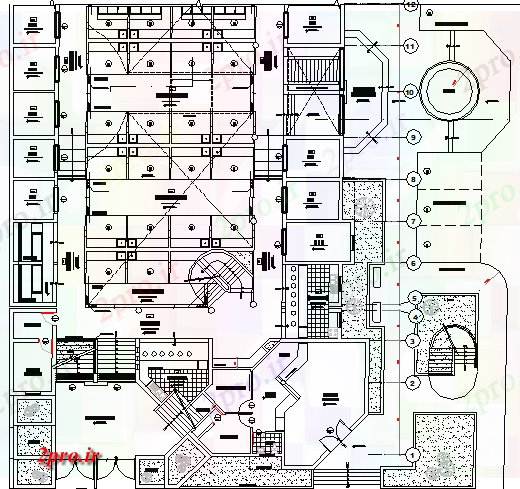 دانلود نقشه کارخانه صنعتی  ، کارگاه جزئیات ساختار طرحی از پردازش کارخانه صنعتی  (کد76879)