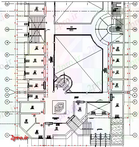 دانلود نقشه کارخانه صنعتی  ، کارگاه جزئیات طراحی طبقه دوم منطقه شهری کارخانه صنعتی  (کد76887)