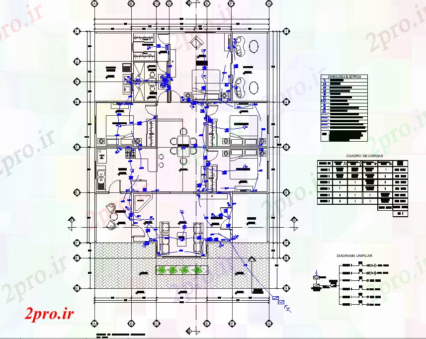 دانلود نقشه معماری جزئیات خانه های الکتریکی  (کد76977)