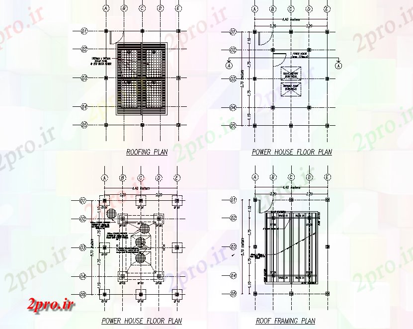 دانلود نقشه جزئیات ساخت و ساز طرحی سقف و خانه قدرت طرحی طبقه  جزئیات (کد76979)