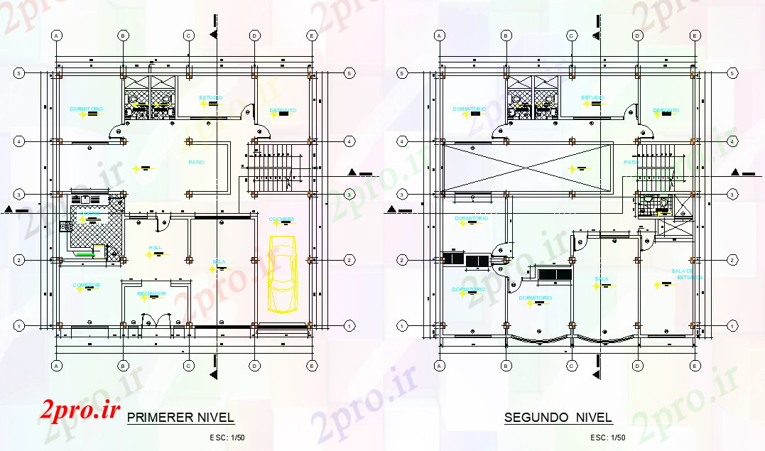 دانلود نقشه مسکونی ، ویلایی ، آپارتمان x14 طرحی مسکن unifamily طرحی جزئیات 14 در 14 متر (کد76995)