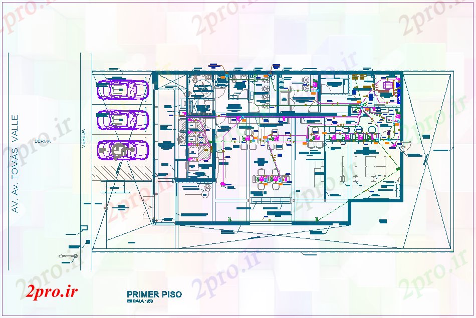 دانلود نقشه معماری  الکتریکی آژانس بانک با طبقه اول  (کد77002)