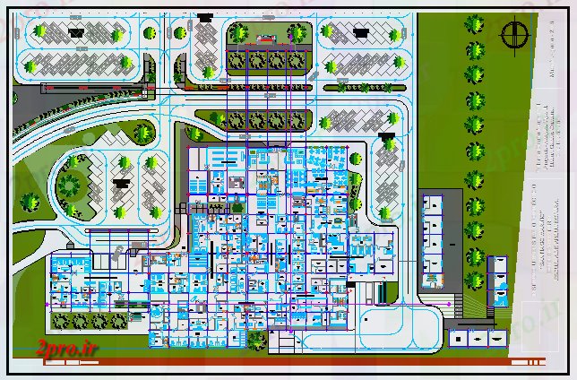 دانلود نقشه بیمارستان -  درمانگاه -  کلینیک محوطه سازی طراحی بیمارستان (کد77046)
