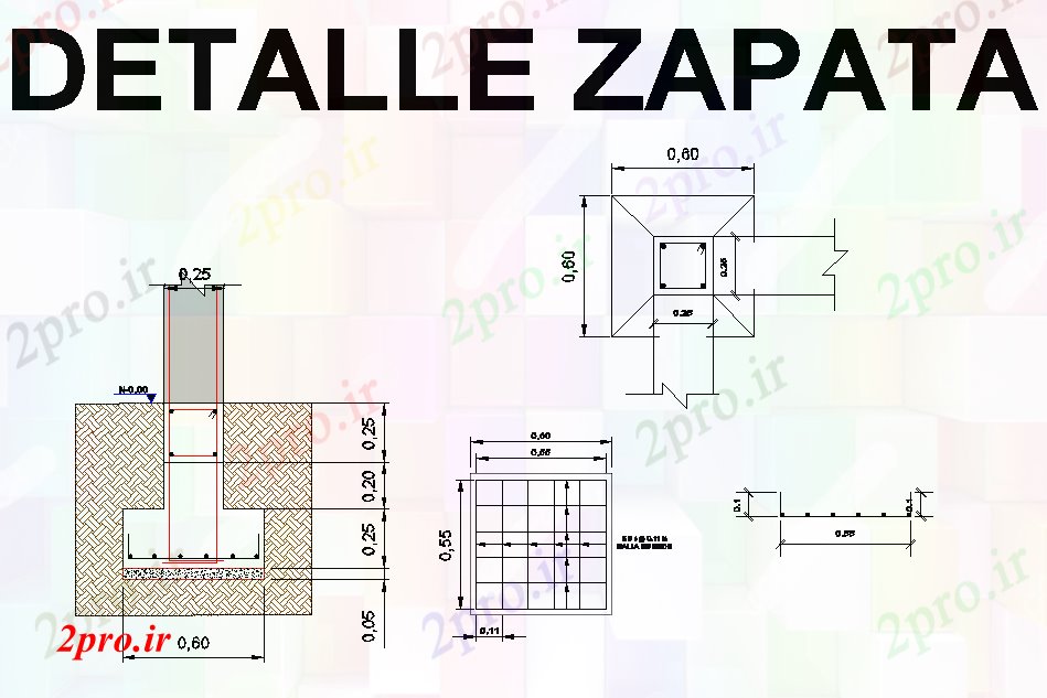 دانلود نقشه جزئیات ساخت و ساز جزئیات طرحی پایه و اساس و بخش طرح (کد77085)