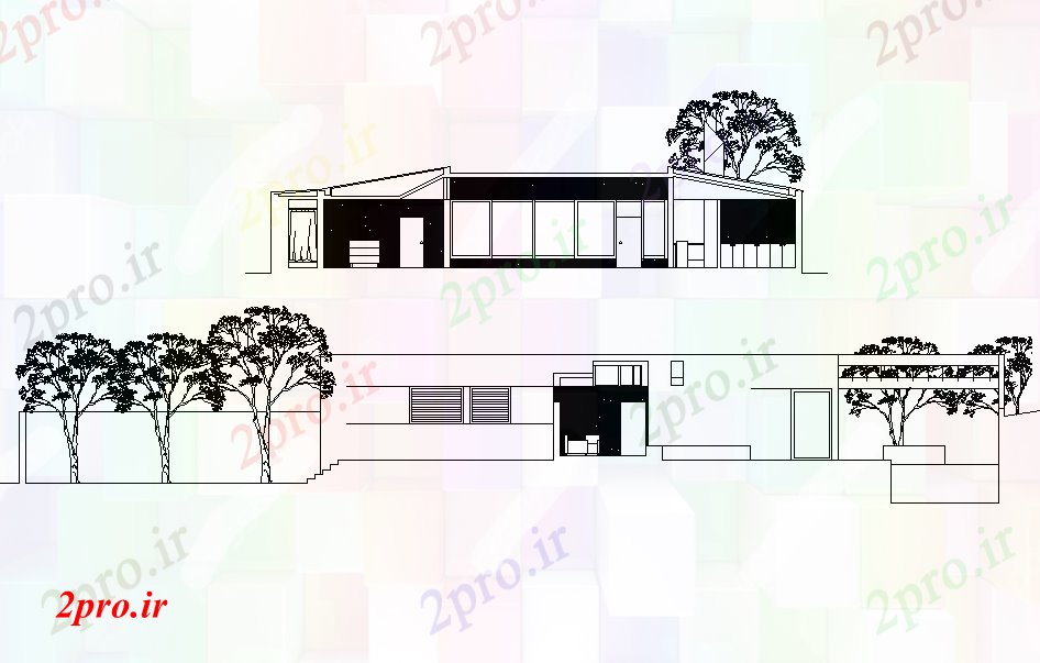 دانلود نقشه مسکونی ، ویلایی ، آپارتمان جزئیات خانه نما طرحی 18 در 25 متر (کد77097)