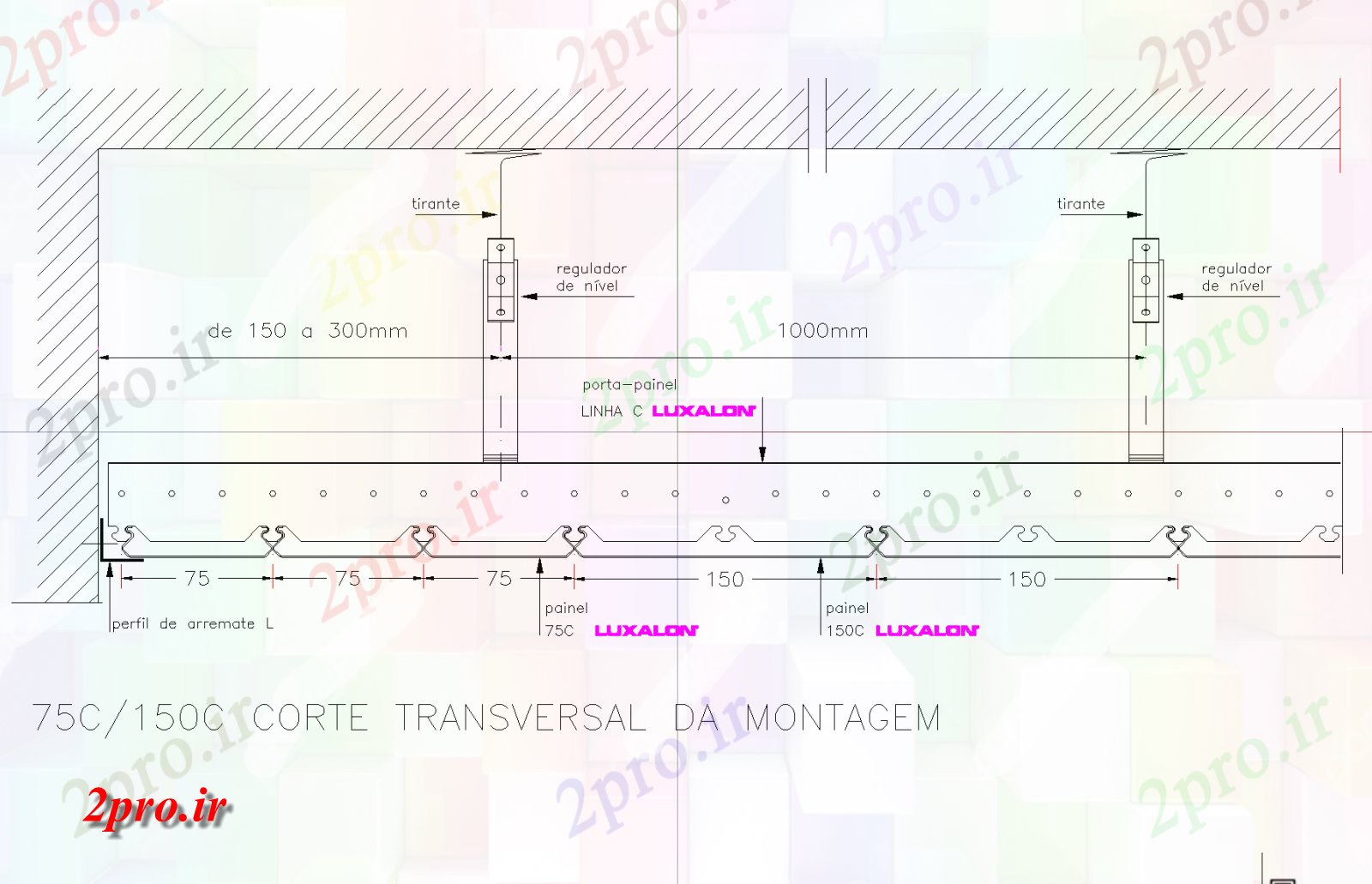 دانلود نقشه جزئیات داخلی سقف های کاذب فلزی طرحی جزئیات (کد77129)