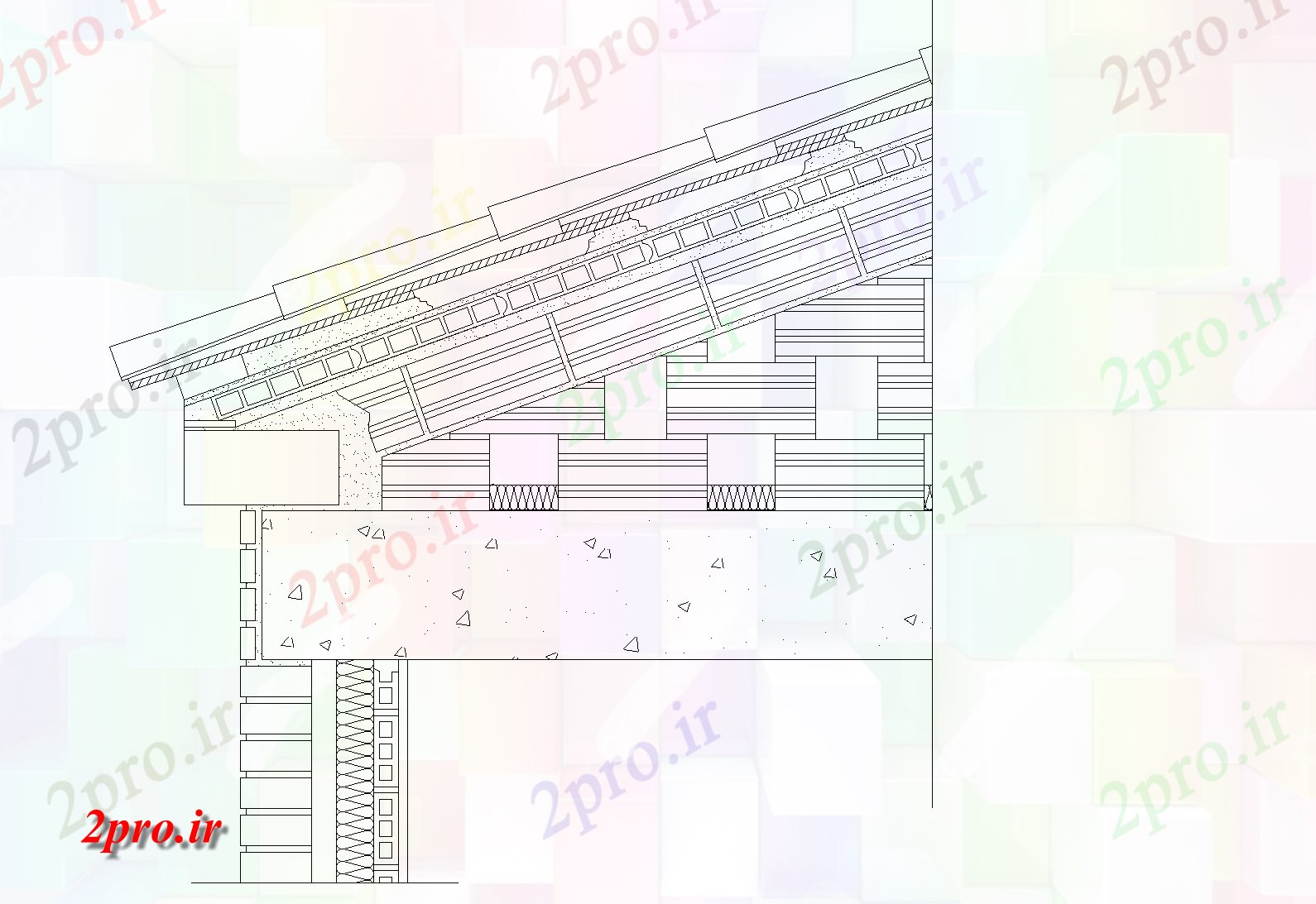 دانلود نقشه جزئیات داخلی بخش طرحی سقف جزئیات تمایل (کد77136)