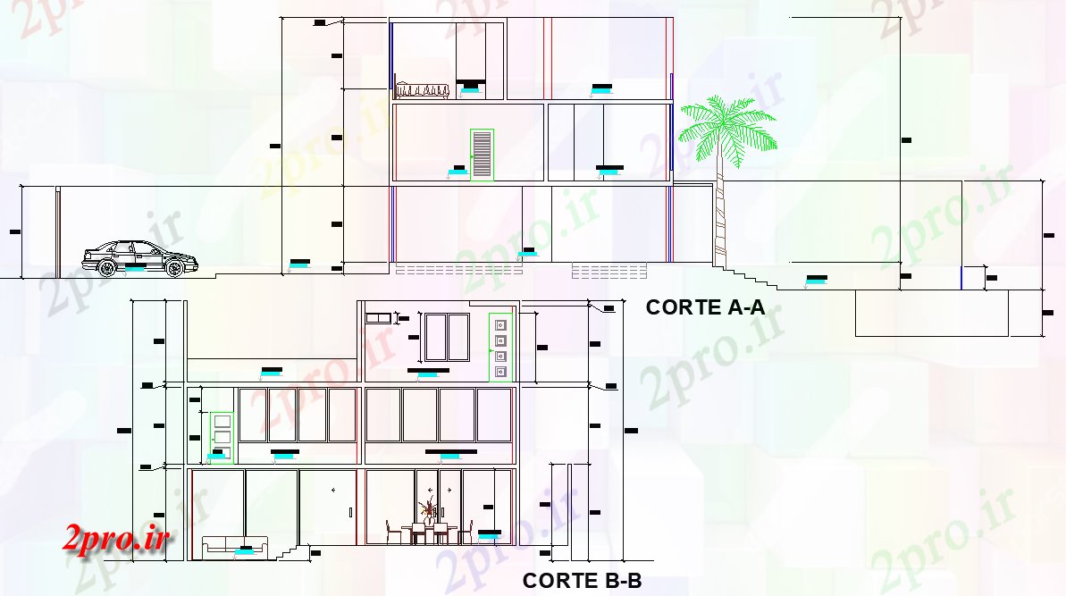 دانلود نقشه مسکونی ، ویلایی ، آپارتمان بخش خانه ساحل 3 طبقه 15 در 35 متر (کد77151)