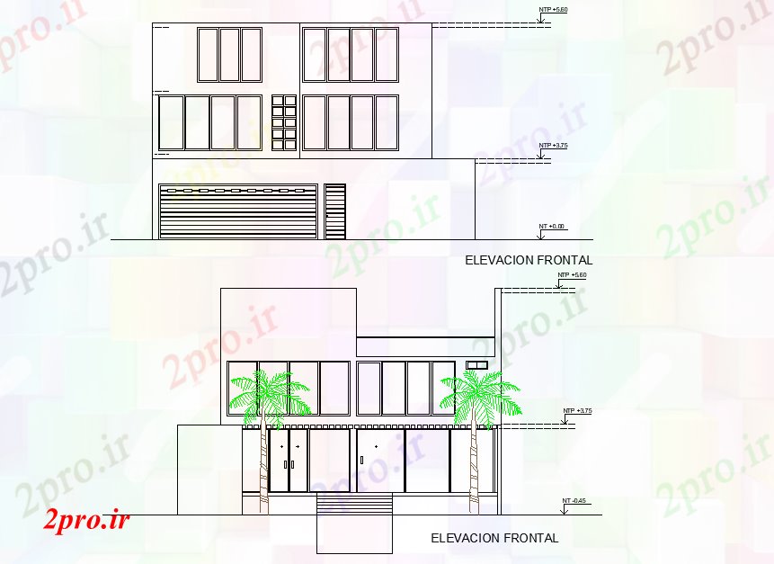 دانلود نقشه مسکونی ، ویلایی ، آپارتمان نما از خانه ساحل 3 طبقه چیدمان 15 در 35 متر (کد77153)