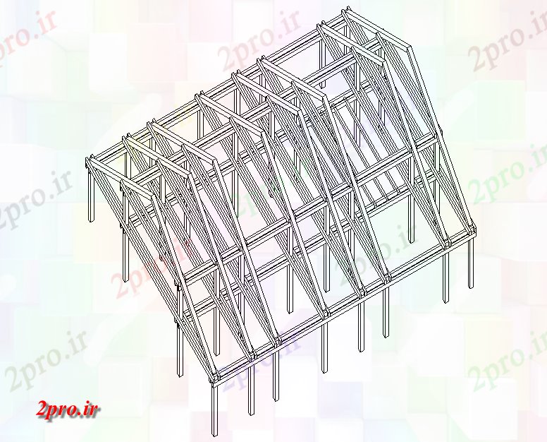 دانلود نقشه جزئیات ساخت و ساز سقف های چوبی فریم طرحی جزئیات (کد77158)