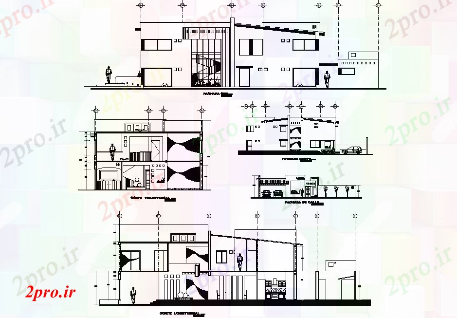 دانلود نقشه مسکونی ، ویلایی ، آپارتمان نما از تک خانواده طرحی خانه جزئیات 11 در 22 متر (کد77164)