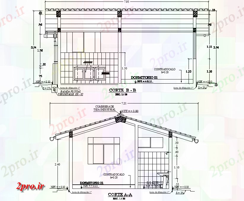 دانلود نقشه مسکونی ، ویلایی ، آپارتمان بخش آموزش معماری مسکن طراحی 5 در 7 متر (کد77170)