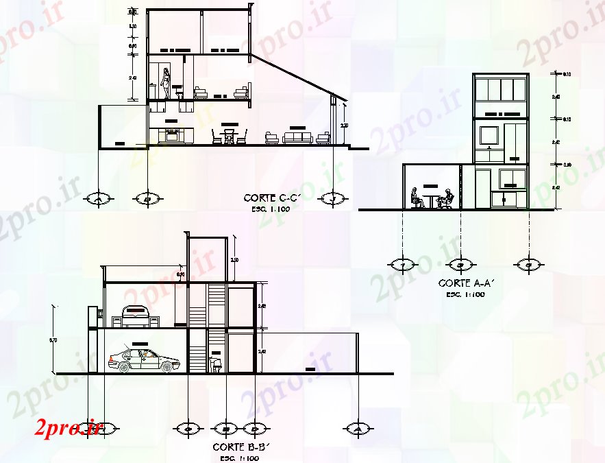 دانلود نقشه مسکونی  ، ویلایی ، آپارتمان  جزئیات بخش محل زندگی طرحی جزئیات  (کد77199)