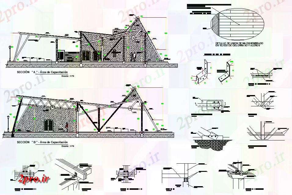 دانلود نقشه مسکونی  ، ویلایی ، آپارتمان  نجاری چوب جزئیات (کد77206)