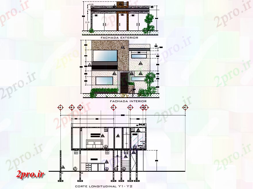 دانلود نقشه مسکونی ، ویلایی ، آپارتمان مسکن طرحی پایان طرحی جزئیات 7 در 15 متر (کد77208)