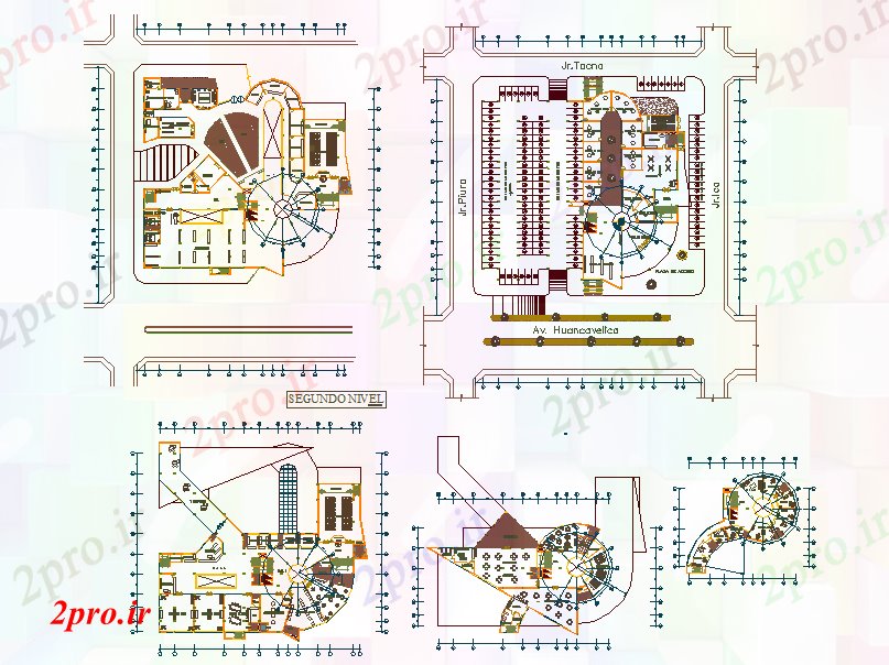دانلود نقشه هایپر مارکت - مرکز خرید - فروشگاه معماری خرید مرکز 71 در 78 متر (کد77243)