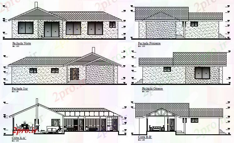 دانلود نقشه مسکونی ، ویلایی ، آپارتمان نما و بخش خانه جزئیات 25 در 35 متر (کد77245)