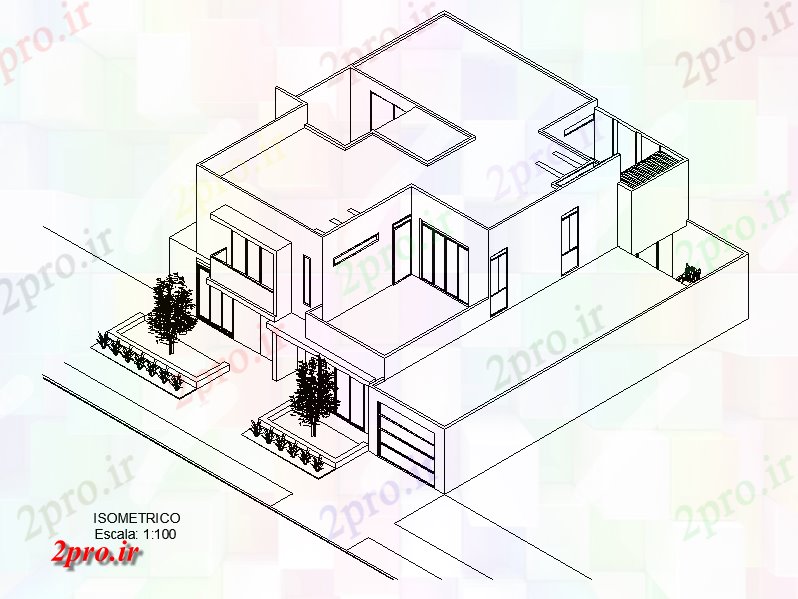 دانلود نقشه مسکونی ، ویلایی ، آپارتمان ایزومتریک خانه 13 در 14 متر (کد77265)