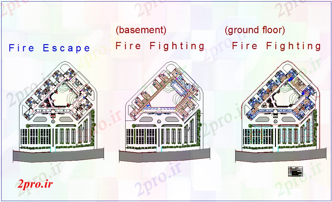 دانلود نقشه جزئیات لوله کشی طراحی دادگاه با نظر طبقه و مبارزه با آتش سوزی (کد77285)