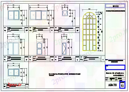 دانلود نقشه جزئیات طراحی در و پنجره  پنجره درب طراحی جزئیات ساختمان مسکونی طراحی (کد77328)