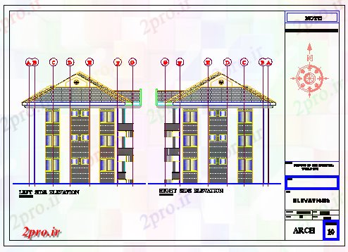 دانلود نقشه مسکونی  ، ویلایی ، آپارتمان  سمت چپ و ر به طرف طراحی ساختمان های مسکونی طراحی (کد77337)