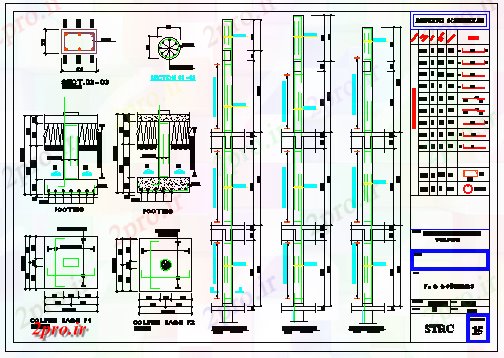 دانلود نقشه ستون تقویت ستون بتن طراحی در ساختمان مسکونی طراحی (کد77339)