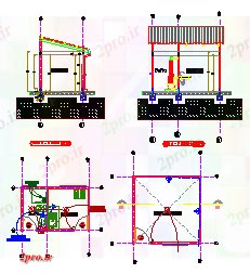 دانلود نقشه جزئیات ساخت و ساز بخش طراحی آشپزخانه و حمام طراحی (کد77395)