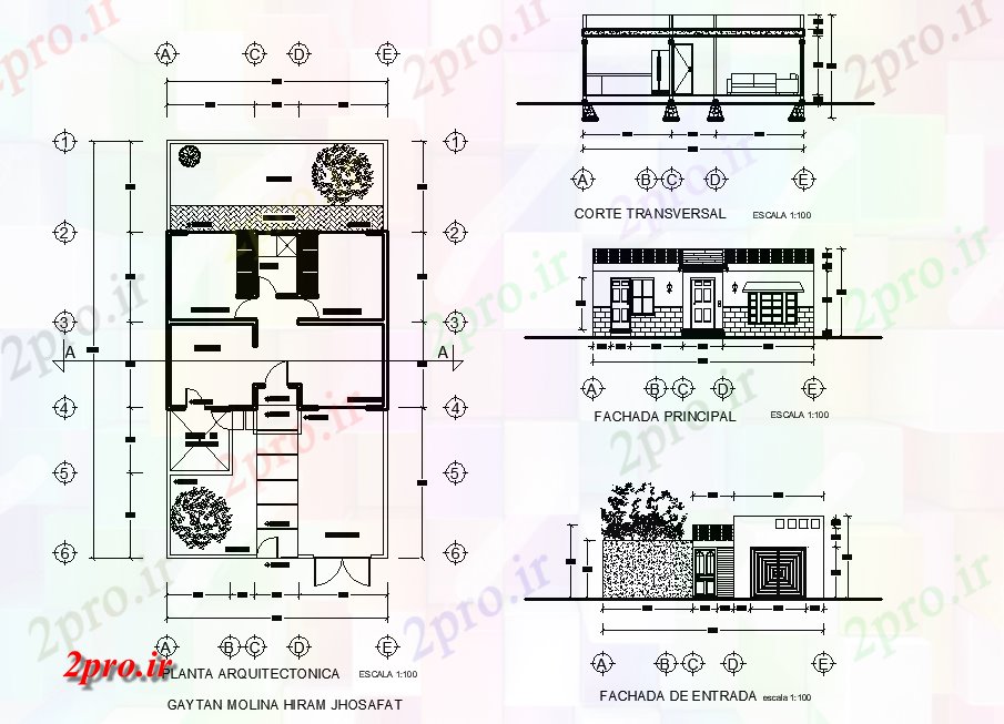 دانلود نقشه مسکونی ، ویلایی ، آپارتمان خانه طرحی اتاق طرح، طرح، نما و بخش طرحی جزئیات 8 در 9 متر (کد77438)