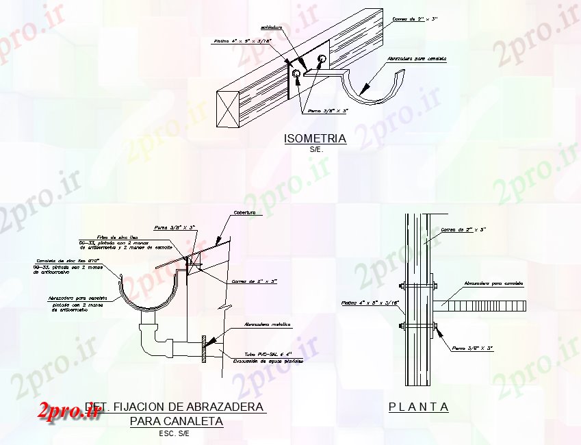 دانلود نقشه جزئیات ساخت و ساز  قلاب ایزومتریک جزئیات (کد77471)