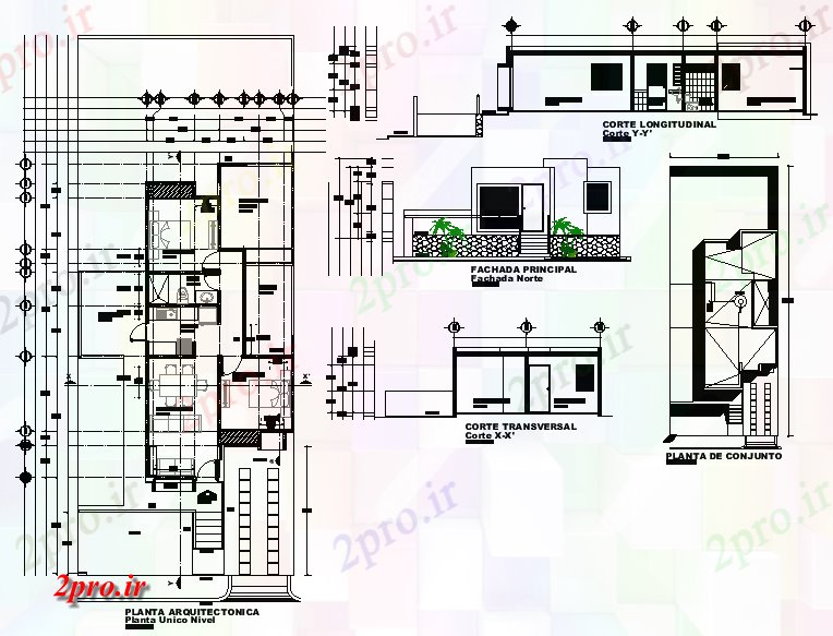 دانلود نقشه مسکونی ، ویلایی ، آپارتمان برنامه ریزی خانه 7 در 15 متر (کد77516)