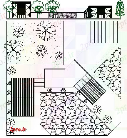 دانلود نقشه هایپر مارکت  - مرکز خرید - فروشگاه نما مقابل بازار فوق العاده با محوطه سازی  (کد77552)