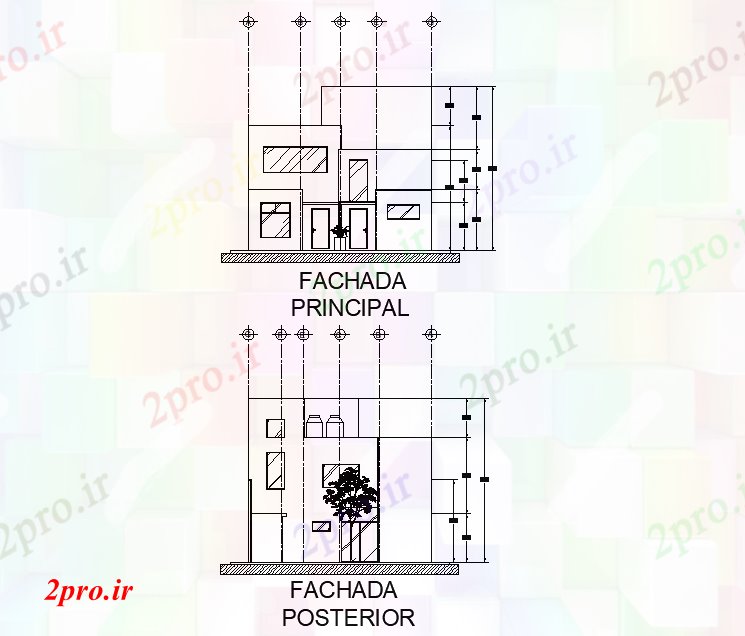 دانلود نقشه مسکونی ، ویلایی ، آپارتمان جزئیات نما طرحی خانه دوبلکس 10 در 18 متر (کد77566)