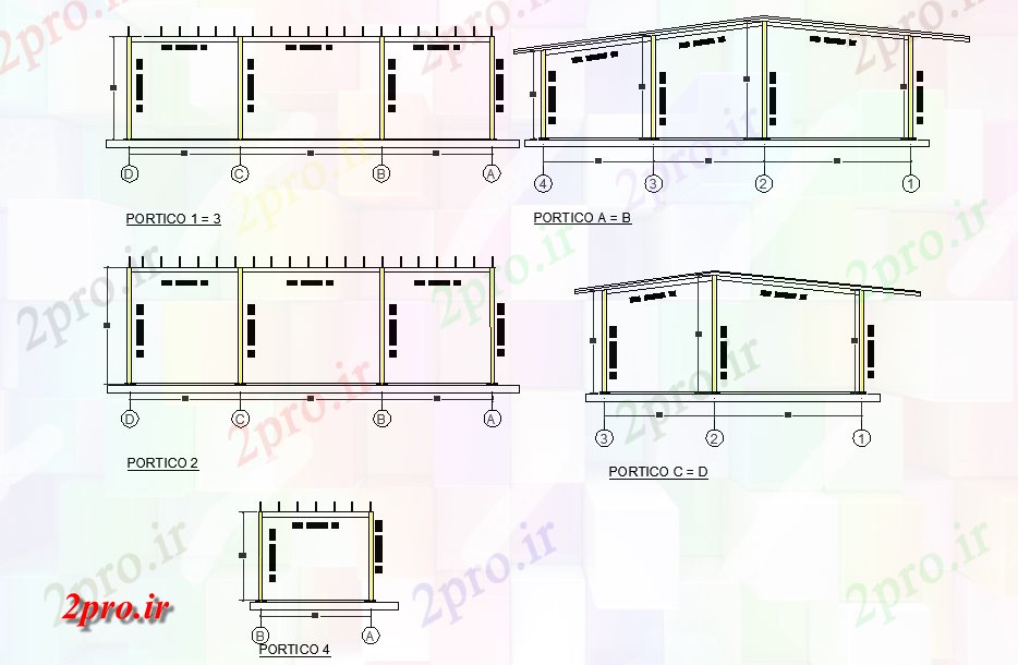 دانلود نقشه مسکونی ، ویلایی ، آپارتمان صفحه اصلی ستون بخش جزئیات 10 در 16 متر (کد77584)