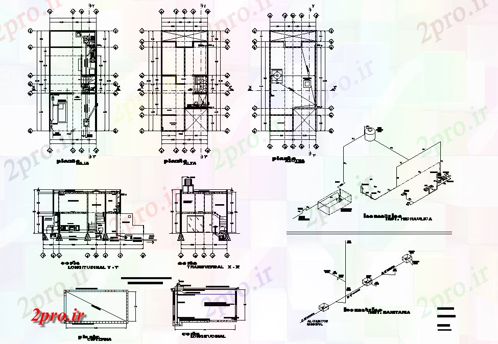 دانلود نقشه مسکونی ، ویلایی ، آپارتمان خانه اتاق 2 سطح 3 اتاق خواب 110m2 طرح 6 در 10 متر (کد77588)