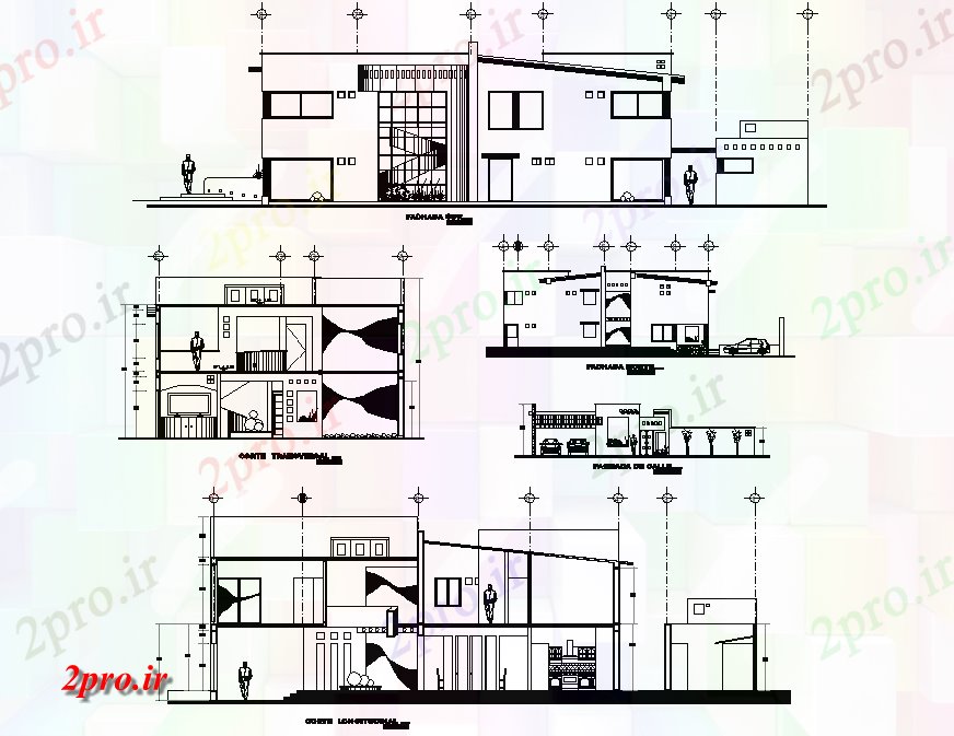 دانلود نقشه هتل - رستوران - اقامتگاه نما اتاق از خانه ها و بخش طراحی 11 در 18 متر (کد77598)