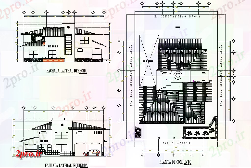 دانلود نقشه مسکونی ، ویلایی ، آپارتمان طرحی سقف و نما طرحی خانه 17 در 17 متر (کد77607)