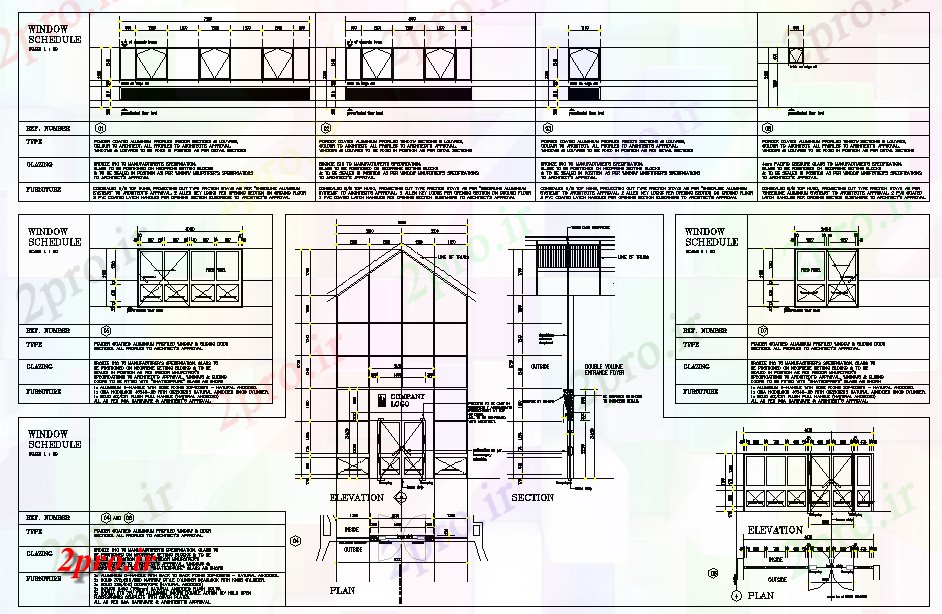 دانلود نقشه پلان مقطعی جزئیات بخش سقف و بخش نمای (کد77642)