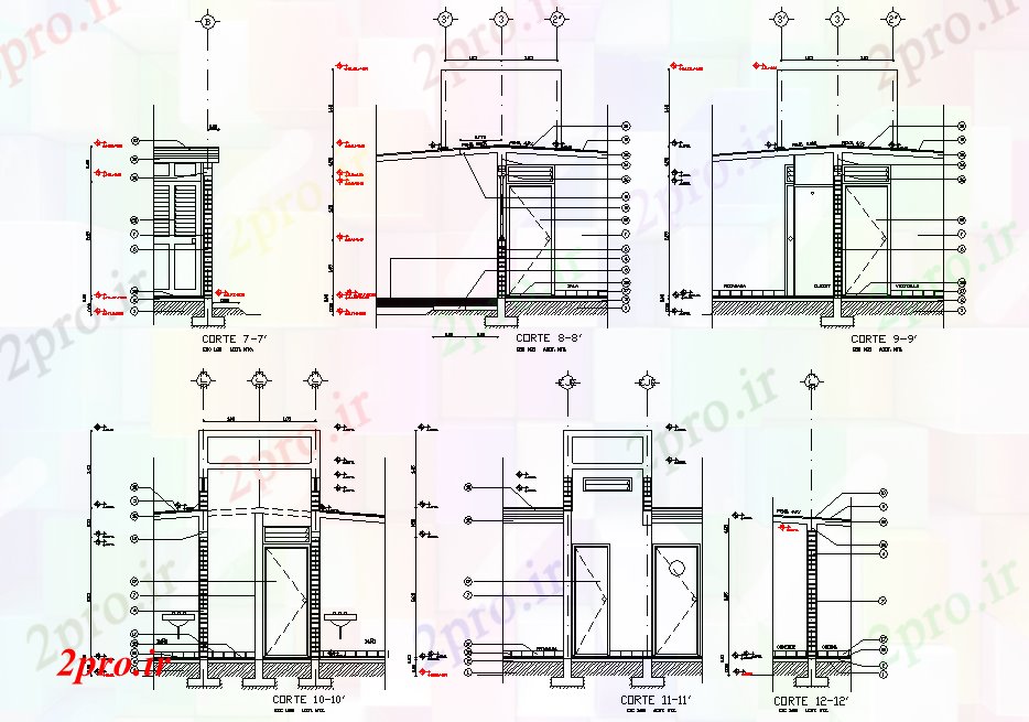 دانلود نقشه مسکونی ، ویلایی ، آپارتمان جزئیات بخش خانه چیدمان 11 در 13 متر (کد77666)